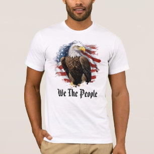 *~* AP27 Patriotic American Flag Bald Eagle Men T-Shirt