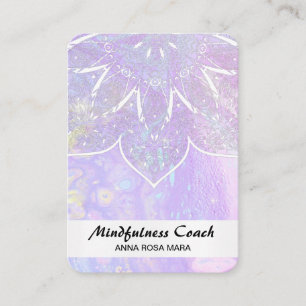 *~* AP2 Pastel Abstract QR code Mandala Foil  Business Card