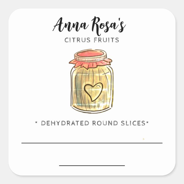 *~* AP30 Dehydrated Citrus Fruit Blank Jar Label (Front)