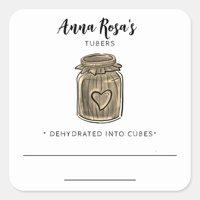 ** AP30 Dehydrated Tubers Blank Jar Labels . Gold~ (Front)