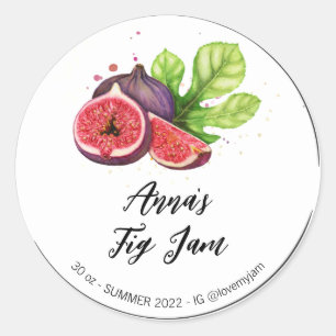 *~* AP30 FIG Home made Jelly Jam Preserves Classic Round Sticker