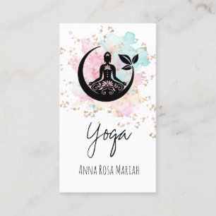 *~* AP33  Botanical Yoga Rainbow Chakra Spiritual  Business Card
