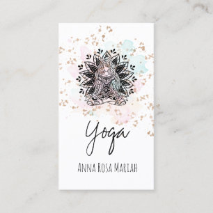 *~* AP33 Rainbow Chakra Spiritual Yoga Glitter Business Card