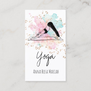 *~* AP33 Yoga Rainbow Chakra Spiritual Glitter Business Card