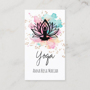 *~* AP33 Yoga Rainbow Chakra Spiritual Lotus Business Card