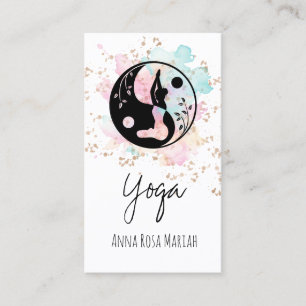 *~* AP33 Yoga Rainbow Chakra Spiritual Yin Yang Business Card