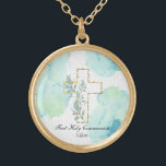 *~* AP35 Cross Communion Christian Confirmation Gold Plated Necklace<br><div class="desc">(( search id AP35 for similar designs and AP40 )) Religious Catholic Christian blessed Gold Plated Cross NECKLACE / PENDANT for a girl any age from child to teenager / teen to senior citizen. The design if for you to personalize / customize. It serves well for a special day to...</div>