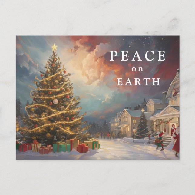 *~* AP44 Vintage Winter Scene Christmas PHOTO  Holiday Postcard (Front)