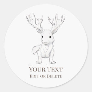 *~* AP49 Cute  Rustic Baby Moose Cartoon Sticker