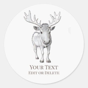 *~* AP49 Cute Sweet Rustic Baby Moose Classic Round Sticker
