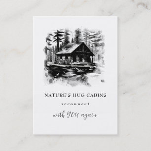 *~* AP49  Rustic Cabin Cottage Lodge QR Business Card
