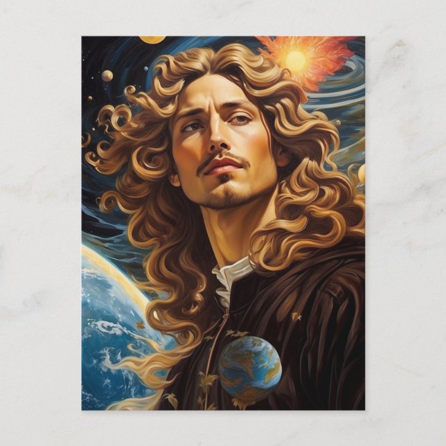 *~* AP50 Fantasy Universe Cosmic Handsome  Flower  Postcard (Front)