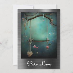 *~* AP51 Romantic Swing Hearts Valentine Serene 10 Invitation