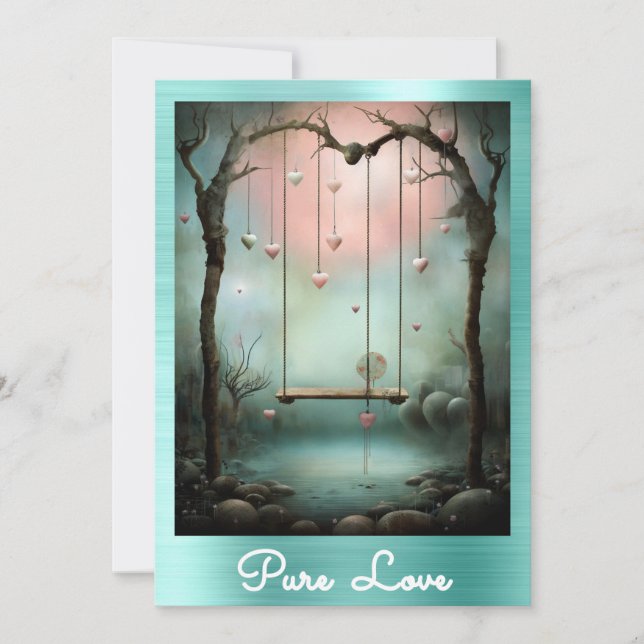 *~* AP51 Romantic Swing Hearts Valentine Serene 6 Invitation (Front)