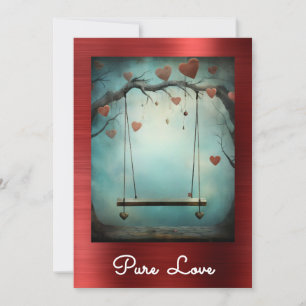 *~* AP51 Romantic Swing Hearts Valentine Serene 9 Invitation