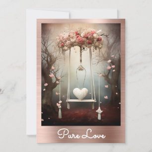 *~* AP51 Romantic Swing Hearts Valentine Serene  Invitation