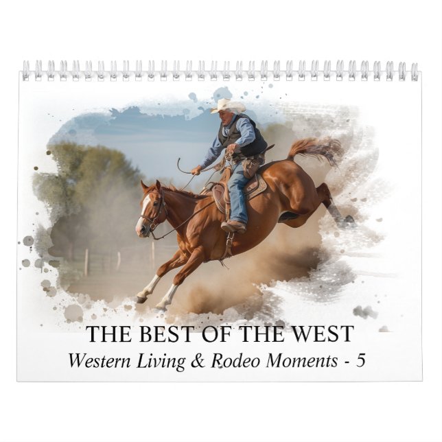 *~* AP59 Wild West Cowboy Horse Rodeo 5 Calendar (Cover)
