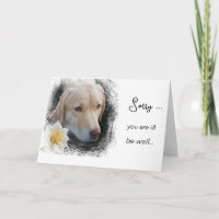 *~ AP61 Flower Sick Get Well Sad Dog