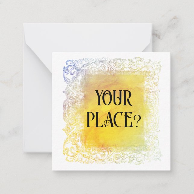 *~*  AP63 YOUR PLACE?  Relationship Flat Note Card (Front)
