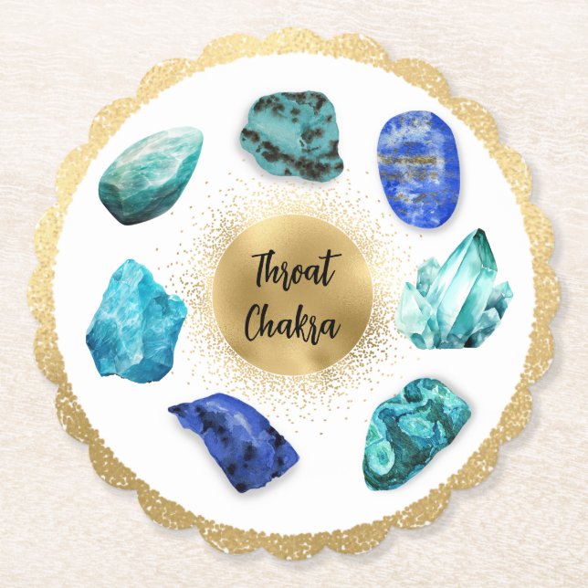 *~* AP64 Emoto Water Throat Chakra Paper Coaster (Front)