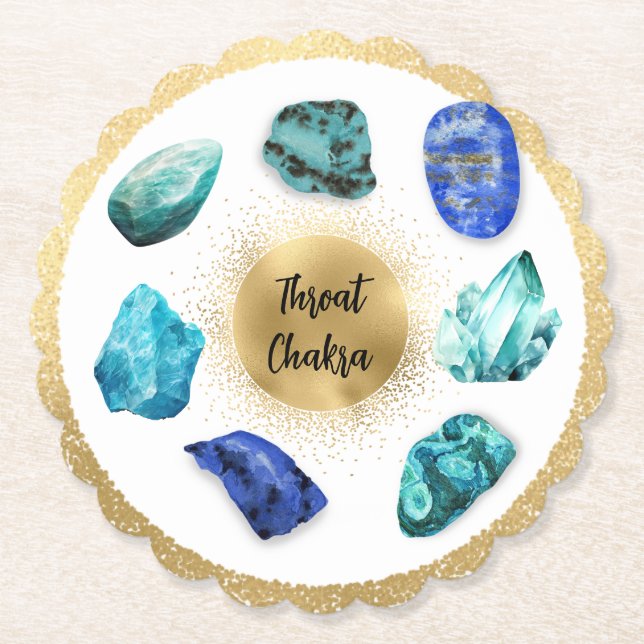 *~* AP64 Emoto Water Throat Chakra Paper Coaster (Front)