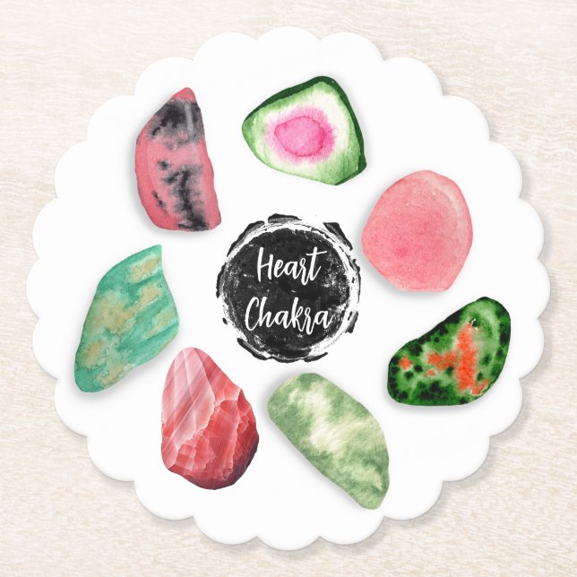 *~* AP64 Water Heart Chakra Paper Coaster Emoto (Front)