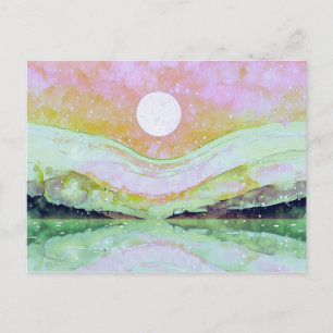 *~* AP67 Pastel Abstract Art Painting Nature Holiday Postcard