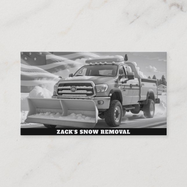 *~* AP74 Snow Removal  Plough Truck Patriotic Business Card (Front)