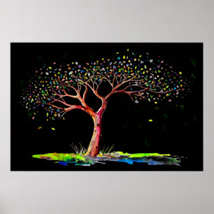 *~* AP81 Modern Artistic  Ethereal Original Tree Poster
