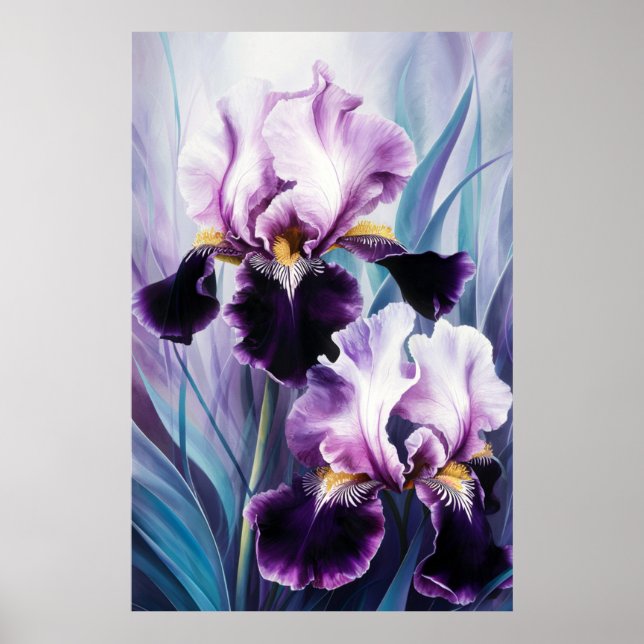 *~*  AP84 Purple Iris Irises Wall Art Poster (Front)