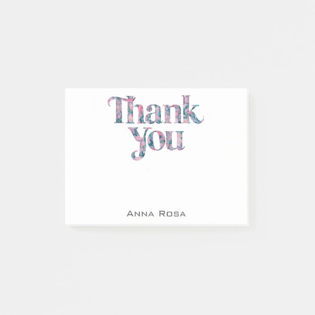 *~* AP85 Floral = Gratitude Manifest Thank You Post-it Notes (Front)
