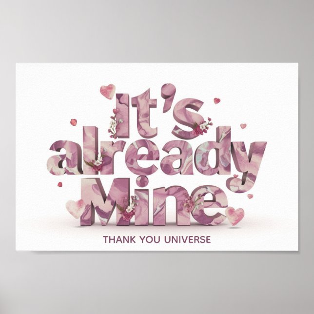 *~* AP85 Hearts Manifestation Law of Attraction Poster (Front)