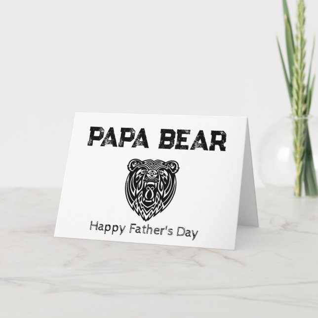 *~* AP86 Celtic PAPA BEAR Photo Father's Day Card (Front)
