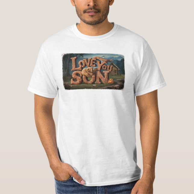 *~* AP86 I LOVE YOU SON Father's Day Rustic T-Shirt (Front)