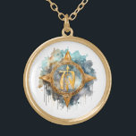 *~*AP87 Nordic Artsy RUNE VIKING Inspired Ancient Gold Plated Necklace<br><div class="desc">(Search AP87 for things Viking or AP40 for similar items ) - NECKLACE . The image is large so feel free to TRANSFER to any ZAZZLE PRODUCT you choose. JEWELRY WITH INTENTION (R) - create your own intention. Use this cool artsy creative artistic modern yet vintage beautiful soul reaching artwork...</div>