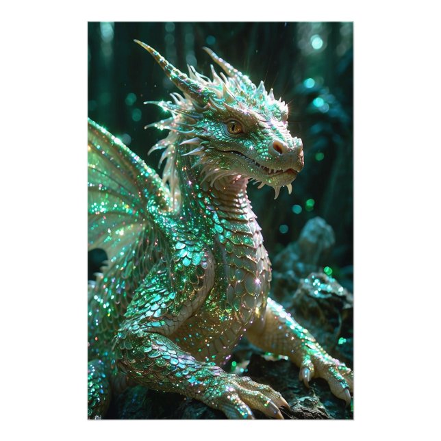 *~* AP88 Glittery Fantasy Dragon Wall Art  5  (Front)