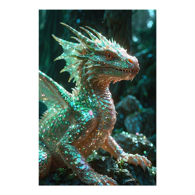 *~* AP88 Sparkling Fantasy  Dragon  Wall Art 23 (Front)
