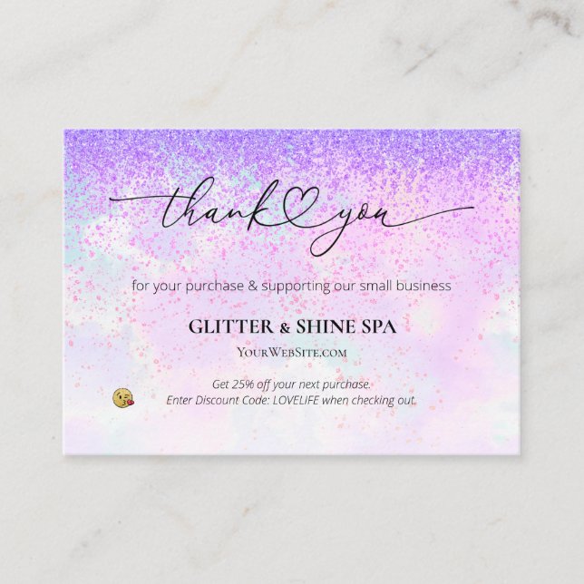 *~* AP8 QR Discount THANK YOU - LOGO Review Enclosure Card (Front)