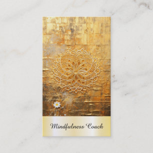 *~* AP92 QR Gold Flower of Life Reiki Yoga Sacred Business Card