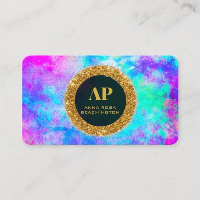 *~AP93 Neon BOLD Abstract QR Business Card (Front)