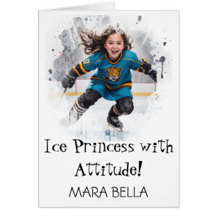 *~* AP94 Cute 13 Hockey Girl  Personalise Birthday