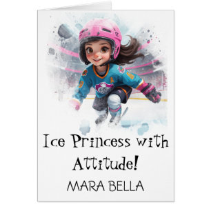 *~* AP94 Cute 4 Hockey Girl  Personalize Birthday