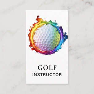*~*  AP94 Flames  Rainbow Colourful QR Golf Ball  Business Card
