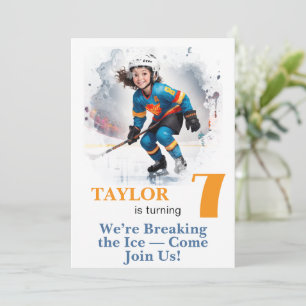 *~* AP94 k-9 DIY Cute Hockey Girl Birthday Invitation