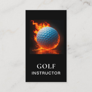 *~* AP94 QR Flames Fire Hot Bold Golf Ball Business Card