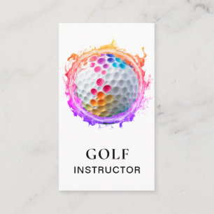 *~*  AP94 QR Flames  Rainbow Colorful Golf Ball  Business Card