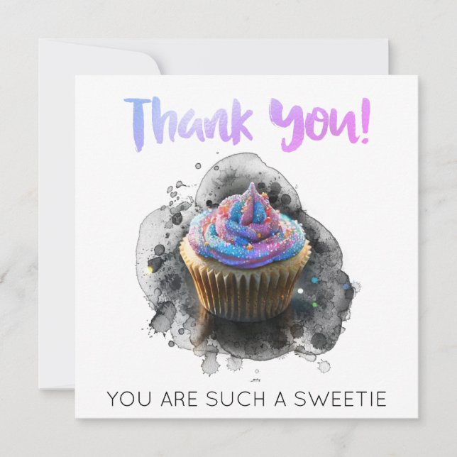 *~  AP99  Cup Cake THANK YOU Card (Front)