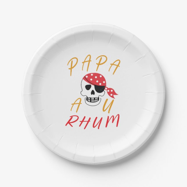 apa Au Rhum Drinker Funny Humour Paper Plate (Front)