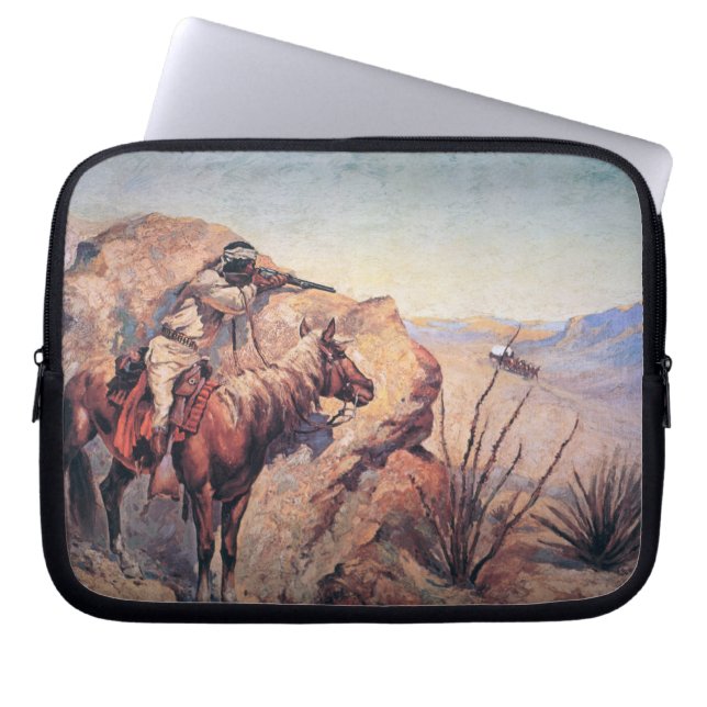Apache Ambush (oil on canvas) Laptop Sleeve (Front)