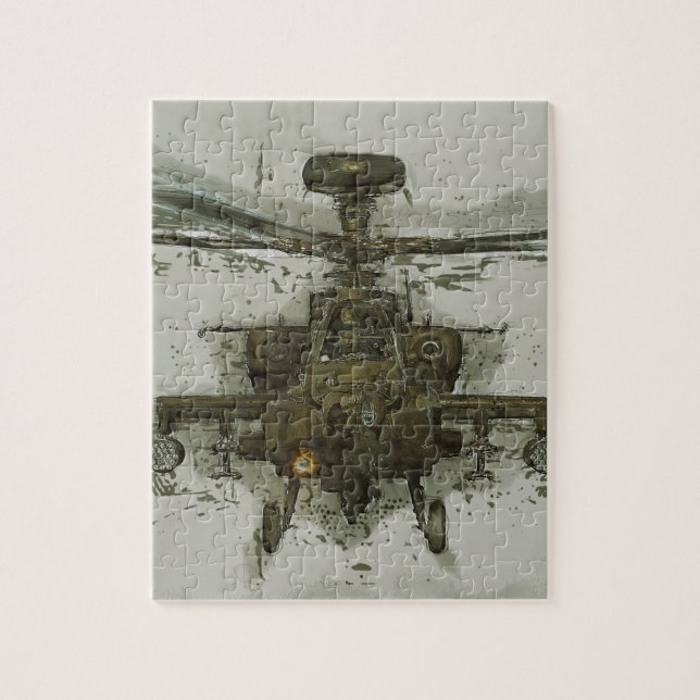 Apache Attack Helicopter Jigsaw Puzzle (Vertical)